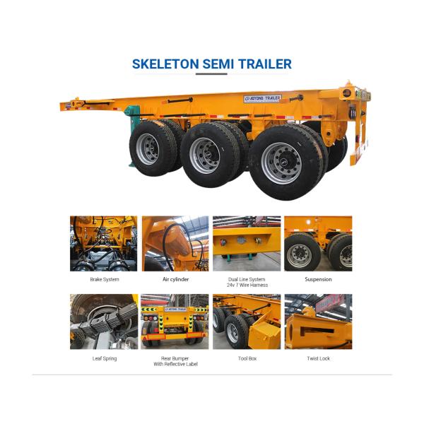 Подвеска Лист-пруга/воздушная подвеска трехосный скелетный прицеп для контейнерной перевозки