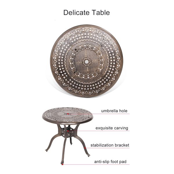 Patio Outdoor Furniture Leisure Balcony Garden Metal Table and Chairs Sets for Cafe and Dining