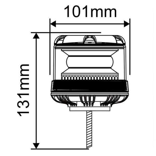 DC 12V 24V LED Flashing Beacon Aluminum Alloy Tractor Beacon Light