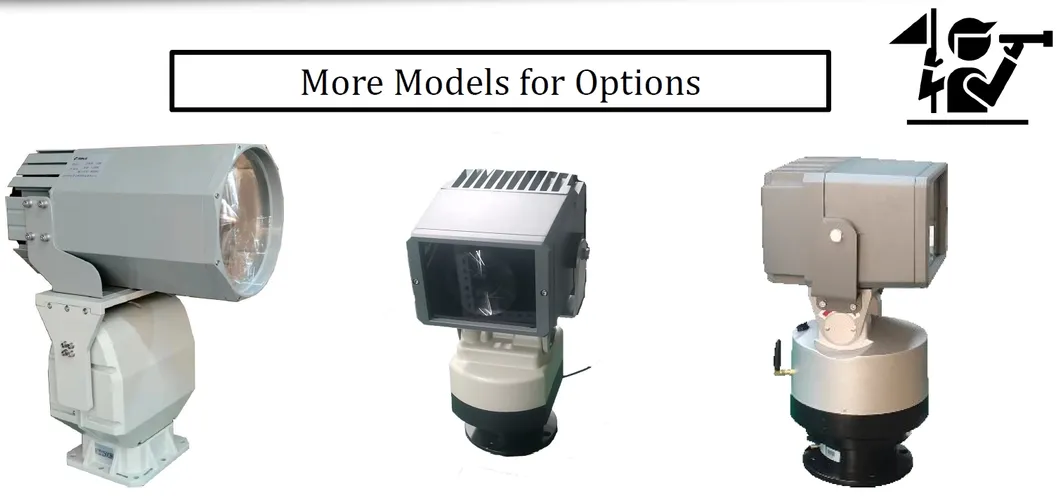 LED Spot Search Light 200W 300W IP66 Anti-corrosion en acier imperméable à l'eau 1000m 3000m Navires de mer Navires de mer Navires de recherche et de sauvetage à distance