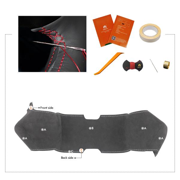 Customized Available Durable Soft Fluffy Black suede Hand Sewing Steering Wheel Cover Wrap for for Tesla Model S X 2022-2023