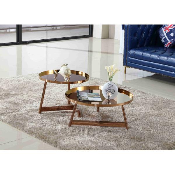 Журнальный стол внутренней нержавеющей стали сияющий вокруг розовой мебели живущей комнаты золота