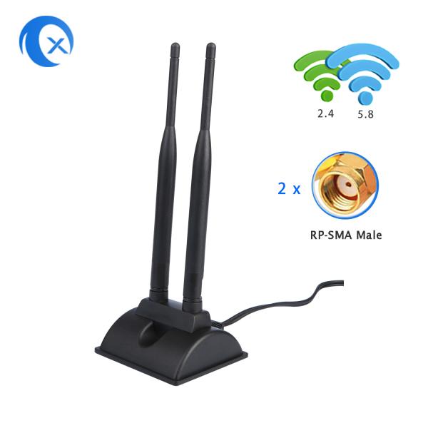 Antenne WiFi 6dBi avec connecteur mâle RP-SMA