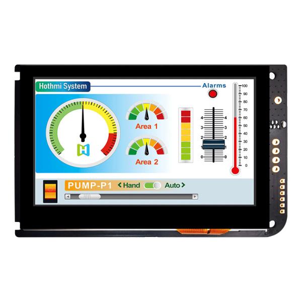4,3 affichage capacitif de TFT LCD 800x480 d'écran tactile d'UART de pouce AVEC LE TABLEAU de CONTRÔLE d'affichage à cristaux liquides