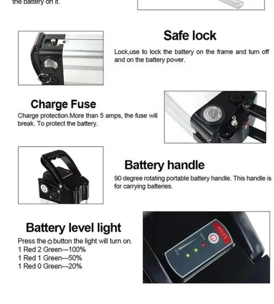 36V 48V 17ah 20ah Ebike Battery Pack Lithium Ion 10S4P 40pc Cells