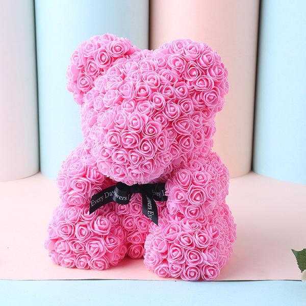 Lovely Gift 30 Colors Artificial Rose Foam Rose Bear On Sale For Christmas