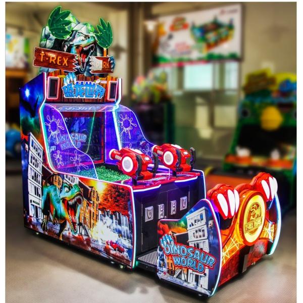 2 players dino machine gun  video game T-Rex Park coin operated arcade machine