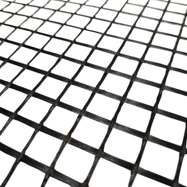 Géotextile pour la solidification du sol de la route 1m-6m Largeur 80-80 PET Polyester géogrid bi-axiale