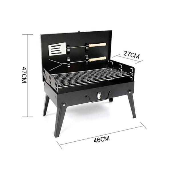 Modern Style Black Camping Patio Foldable Barbecue Charcoal Portable Outdoor Grill BBQ