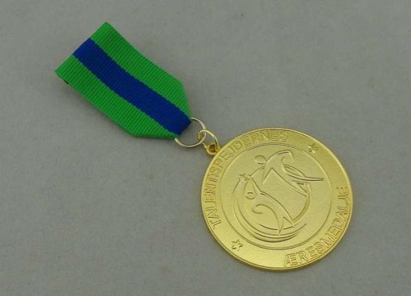 Talentspejdernes Custom Awards Medals by Zinc Alloy Die Casting , Box Packing And Gold Plating