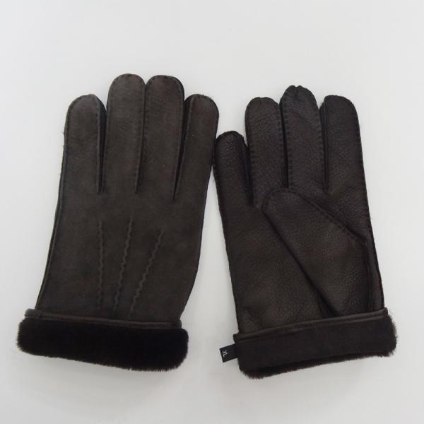 Original cheap Australia sheepskin with deer leather mens winter gloves