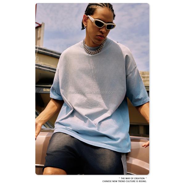 250 Gsm Oversized Streetwear Vintage Sun Faded Acid Wash T Shirt Oversized Men'S