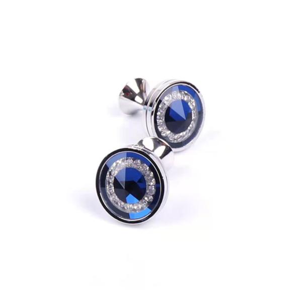 Cat Eye Diamond Men'S Shirt Cufflinks Circular Alloy Material 16mm Size