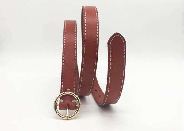 Cute Ladies Genuine Leather Belt For Pants With Fashion O - Ring Buckle