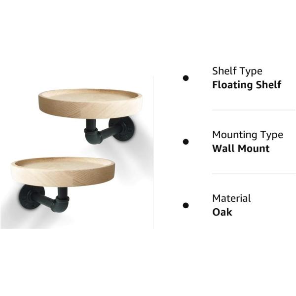 Mail Packing N Small Round Floating Solid Wood Corner Shelves for Household Room Decor