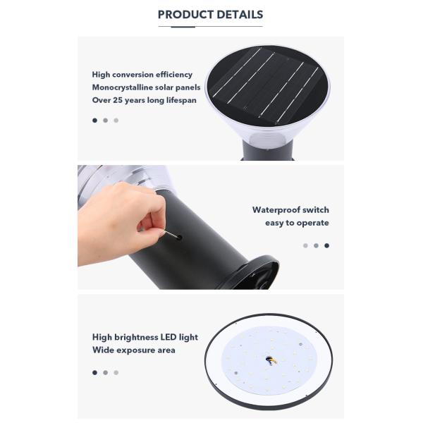 Water Resistant LED Solar Lawn Light , Solar Pathway Lamps For Courtyards Villas