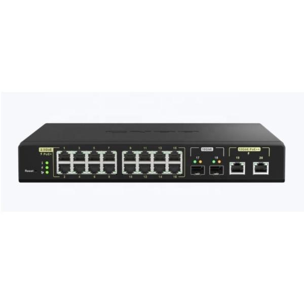 QSW-M2116P-2T2S 16-port 2.5GbE PoE+, 2-port 10GbE POE ++ And 2-port 10GbE Optical Fiber  L2 Web-based NMS Switch