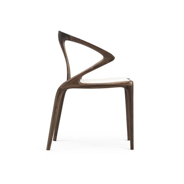 Nordic Style Solid Wood Arm Chair , Leather Upholstered Seat Small Accent Chairs
