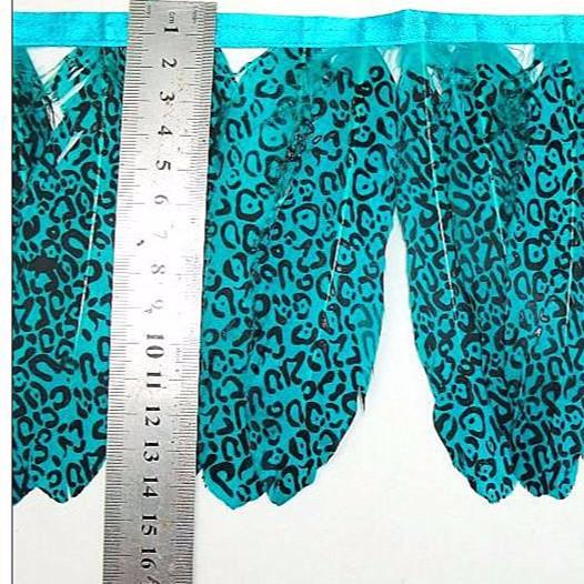 Printed Duck Goose Feather Fringe Trim With Satin Ribbon Tapes Carnival Occasion