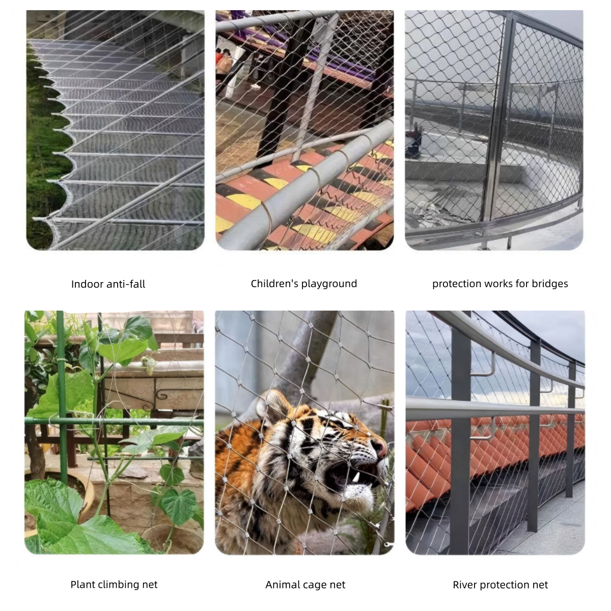 Plant Climbing Stainless Steel Rope Mesh Net  For Chinese Roses And Rambler Roses
