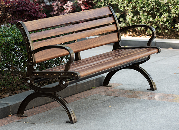 Public Cast Aluminium Garden Bench UV Resistant Cast Aluminum Patio Bench