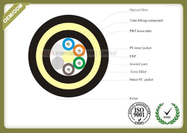 ADSS All Dielectric Self Supporting Aerial Fiber Optic Cable With FRP Central Strength Member