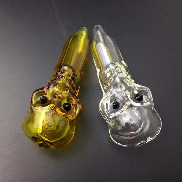 Cartoon Cool Design Yellow Hookahs Smoking Handy Pipe Straight Tube OEM / ODM Available