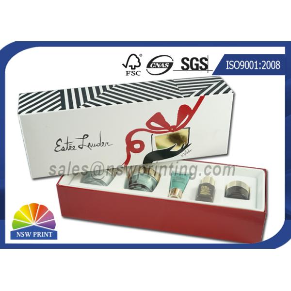 Luxury Paper Gift Box Cosmetic Rigid Cardboard Box With Flocking Plastic Blister