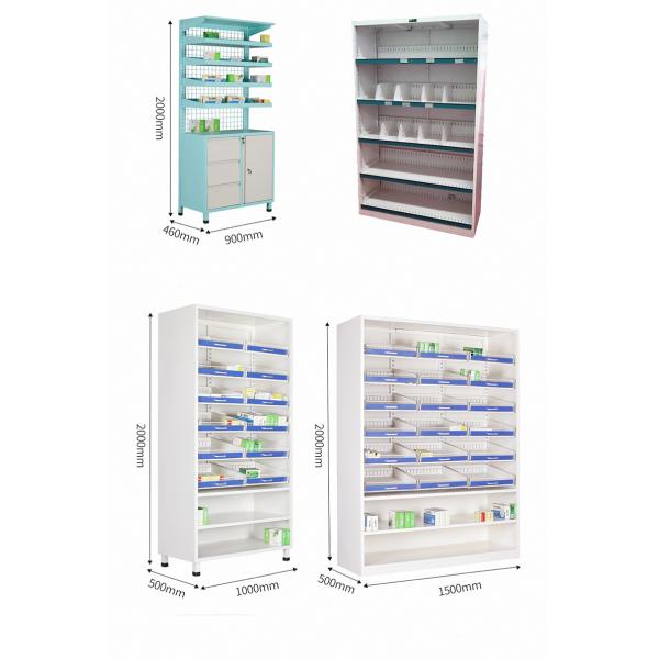 Steel Pharmacy Medicine Display Racks Single Sided Pull Out