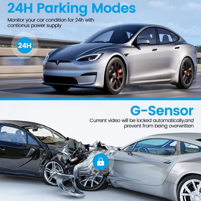 3.2 Inch Touch Screen Dash Cam 4K Front 1080P Rear With WiFi GPS ADAS Smart Driving Assist