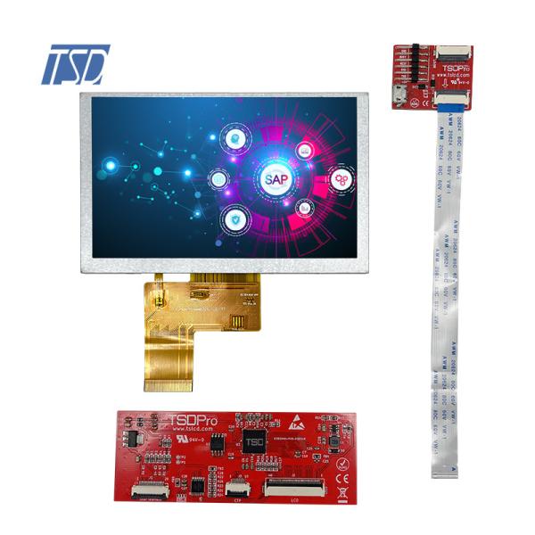 Módulo capacitivo 800x480 Hmi da exposição de Tft Lcd da relação de UART 5 polegadas