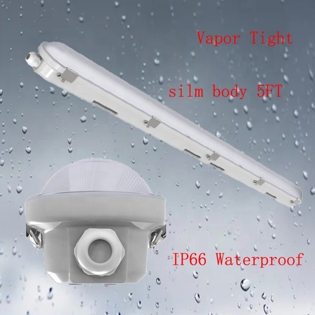 Garage Warehouse 5FT IP66 LED Tri Proof Fixture Vapor Tight Dimmable Light 55W AC 110V ±10%