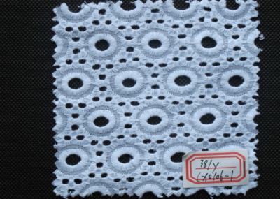 Pure White Cotton Eyelet Crochet Lace Trim Elastic , Embroidery Lace Trim