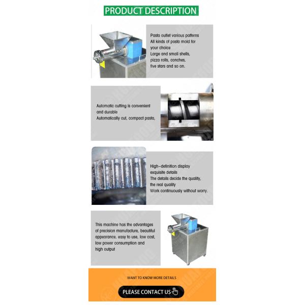 SUS Automatic Food Processing Machines 90kg/H Pasta Processing Machine