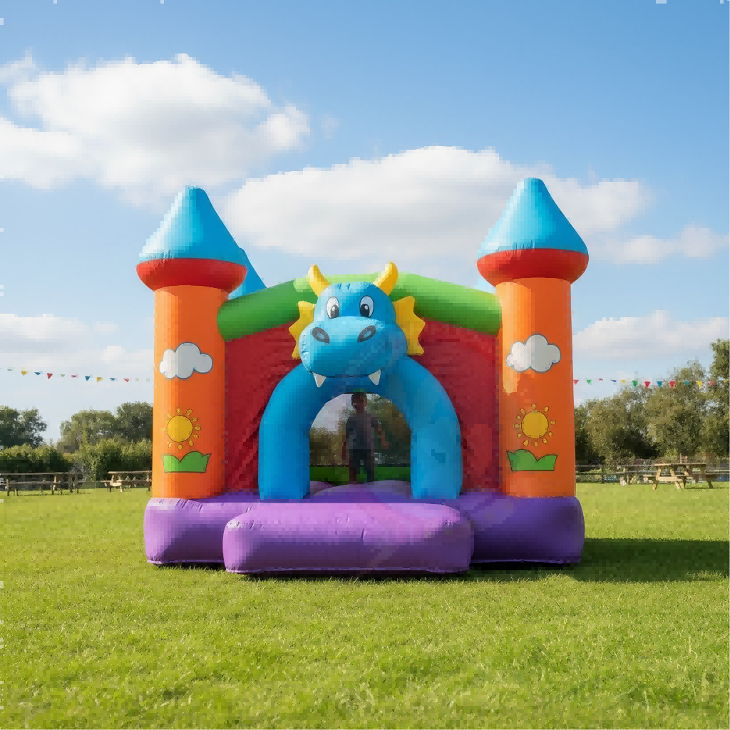Cartoon Hippo Inflatable Bouncer Custom Animal Theme Bounce House Inflatable Castle for Kids Birthday Party Outdoor Playground