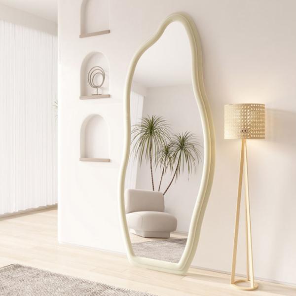 Makeup Flannelette Full Length Floor Mirror Curved Irregular Shape