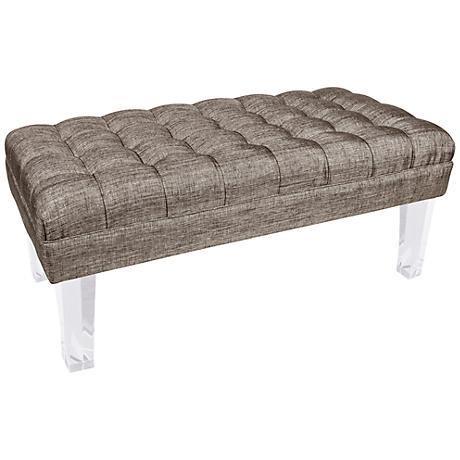 Indoor Ottoman Bench Upholstered Velvet Pink Red Green