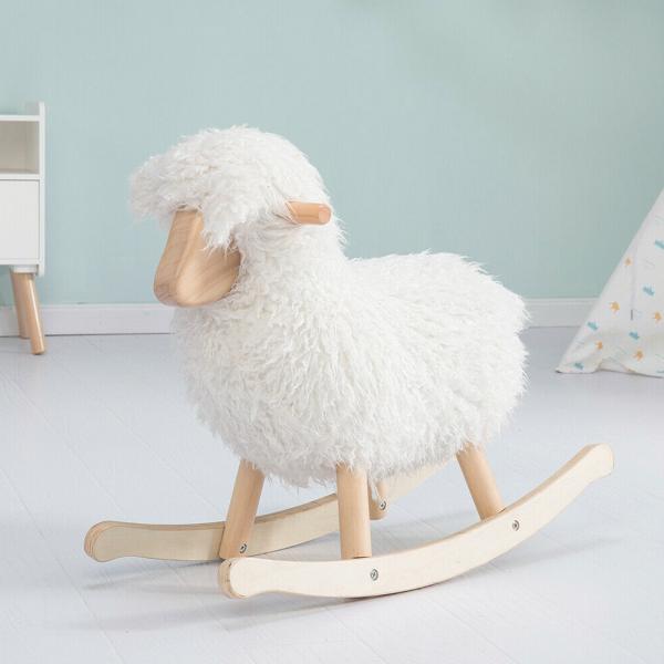 0-24 Months Solid Wood Rocking Horse for Unisex Toddler Playtime Activities