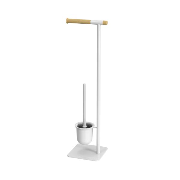 Professional Bathroom Accessories Modern Design Style Stainless Steel Free Standing Toilet Brush Holder And Paper Holder