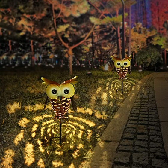Outdoor 8lm IP44 Owl LED Solar Garden Stake Lights