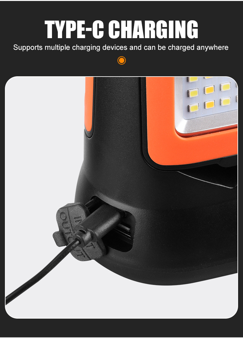 Cross-border New Outdoor Multi-function Light Lamp Adjustable Strong Light Camping Lamp Long-lasting Ground Work Lamp