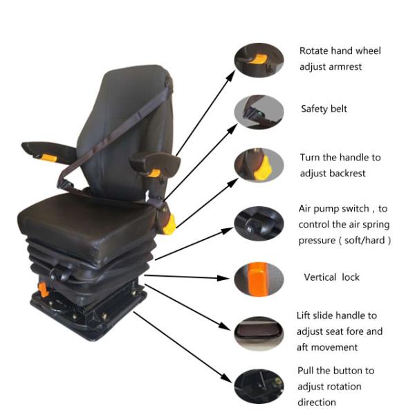 Воздушная подвеска Комфортное оборудование угольной шахты водительское сиденье с вращающейся базой 360
