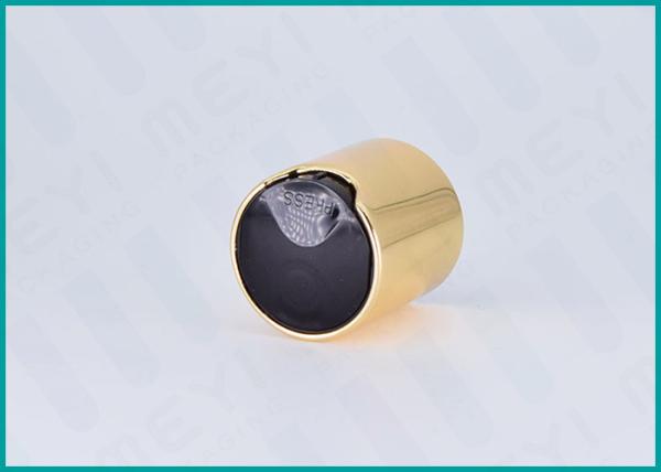 O tampão lustroso da parte superior do disco do ouro, os tampões de 28/410 de garrafa e os fechamentos para o corpo desnatam