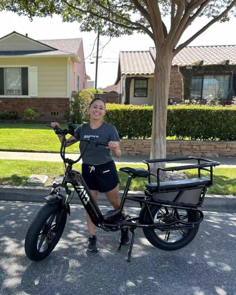 20 Inch Fat Tire  Rack for Carrying Goods & Passengers, Powerful Motor, Long Range Long Tail Electric Bike with Cargo