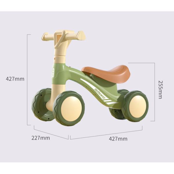 Push Bicycle Balancing Gift for Boys Girls Four Wheels Age 0-3M Handcart Learning Toy