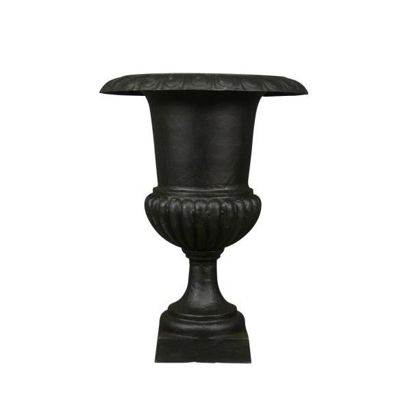Peças de ferro ornamental de gramado de ferro fundido antigo Urnas de jardim de estilo europeu revestidas em pó