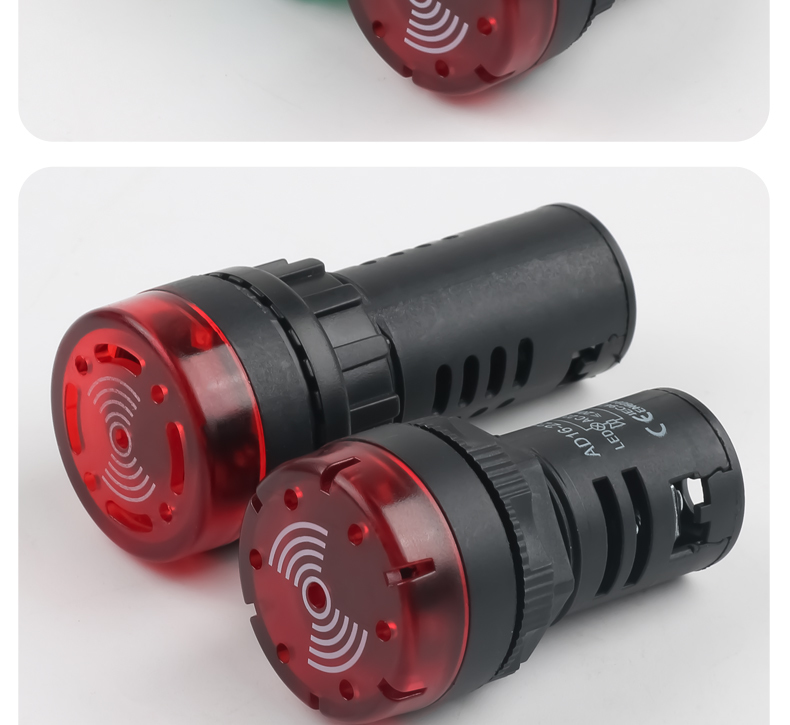 AD16-22SM Plastic Buzzer AC/DC LED Case Cabinet Small Alarm Flashing DC/AC
