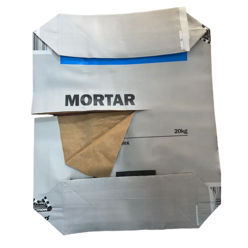 20KG 25KG Dry Mixtures Cement Bag Woven PP Valve Bag with Inner Paper Liner Moisture-Proof Cement Packaging 20-25KG