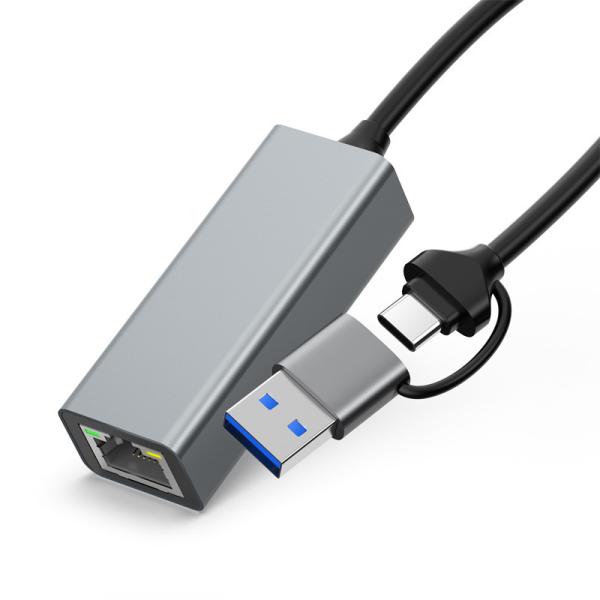 USB A USB C To 2.5 Gigabit Ethernet Adapter 10 100 1000 2500 Mbit