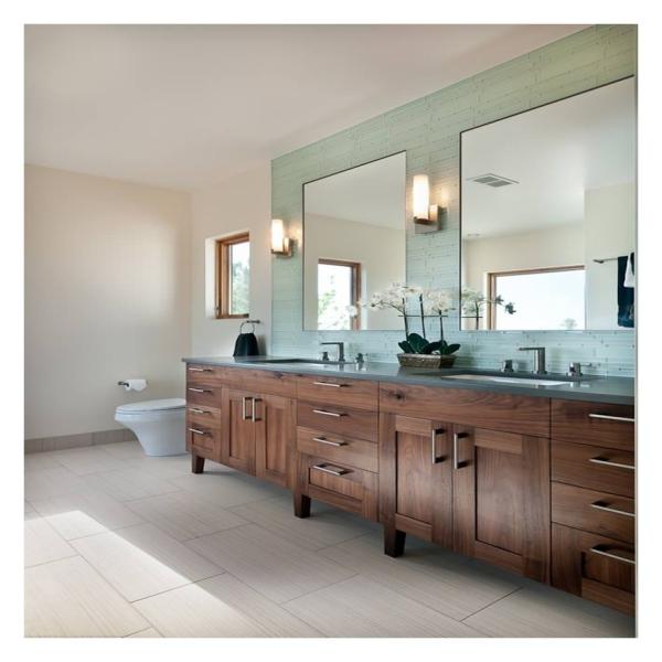 72 Inches Rectangle Solid Surface Double Sink Bathroom Vanity with Customization